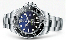 2014 nuevos hombres de lujo aguas profundas automático blanco-d azul dial original bisel de cerámica original sea dweller hombre relojes