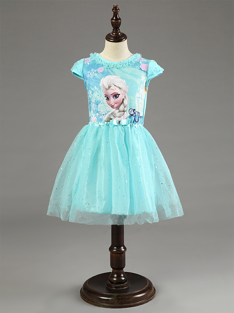 2015 New Elsa Anna Dress Girls Dress Cosplay Party Dresses Princess Children Baby Kids Baby Vestidos