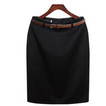 free shipping black,grey,red,camel,blue,green plus size formal office business pencil skirt suit women skirts with free belt
