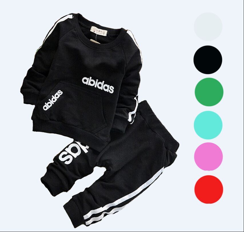 Free shipping 2015 spring new children cotton long sleeved track suit two clothing set Children set