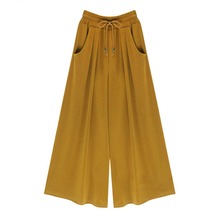 2016 Women Harem Pants Loose Elastic Waist Casual Sweatpants Solid Womens Wide Leg Pants Nine Pants Big Plus size 5XL Trousers