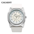 2016 horloge new brand CAGARNY men business casual leather watch 50mm Atmos clock mens quartz watch