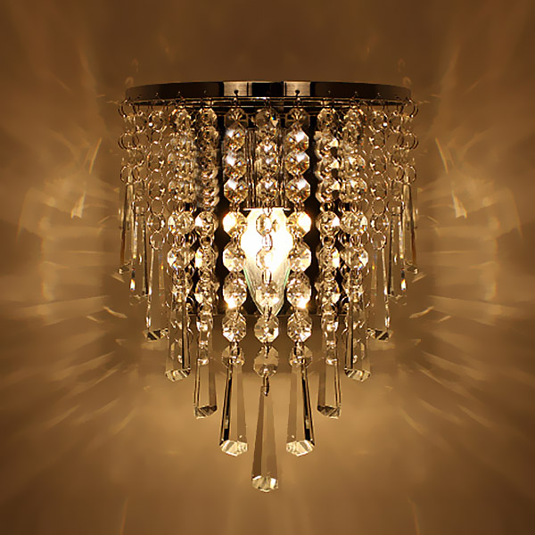 Modern Crystal Chandelier Wall Light Lighting Fixture 220V bedroom bedside crystal wall lamp ...