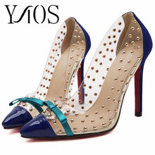 Crystal Rivet Red Bottom High Heels 3 Colors Women Pumps Sexy Wedding Shoes Woman Size 35-41