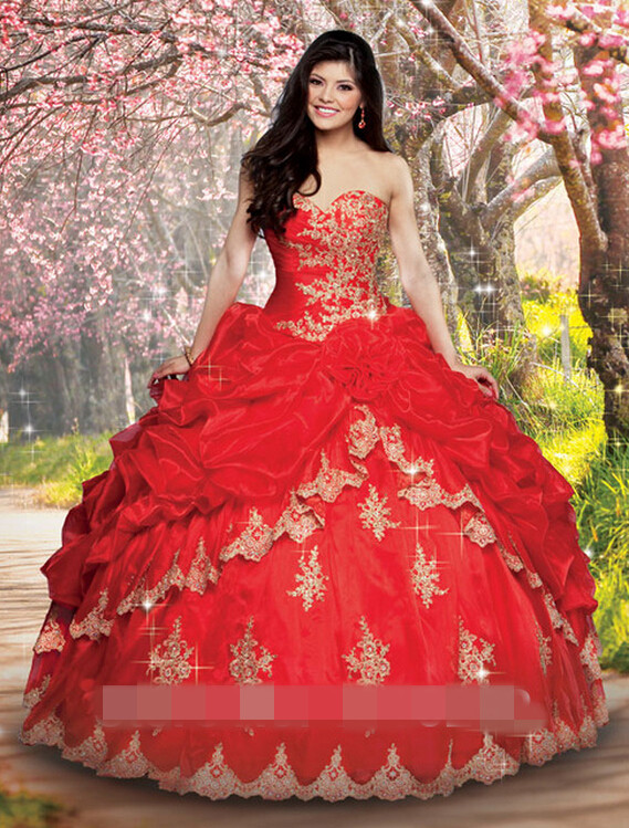 red ball gown dresses