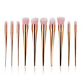 10PCS set Rosegold Powder Foundation Makeup Brushes Set Pro Eye Shadow Blush Contour Lip Brushing Brushes