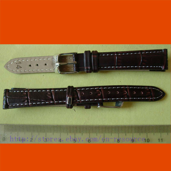 1 x 14mm GENUINE COW LEATHER watch band coffee 06