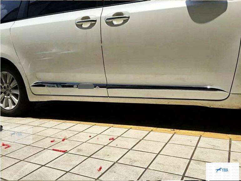 ABS Side Door Body Molding Cover Trim 4 pcs For Toyota Sienna 2015 2016