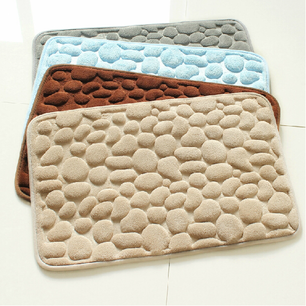 Buy 3D bath rug pebbles natural SBR rubber bath mat