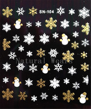 1 Sheet Snowflake Snowman Nail Art Sticker Decal Christmas Festival Nails Decorative Star Stickers Winter Beauty