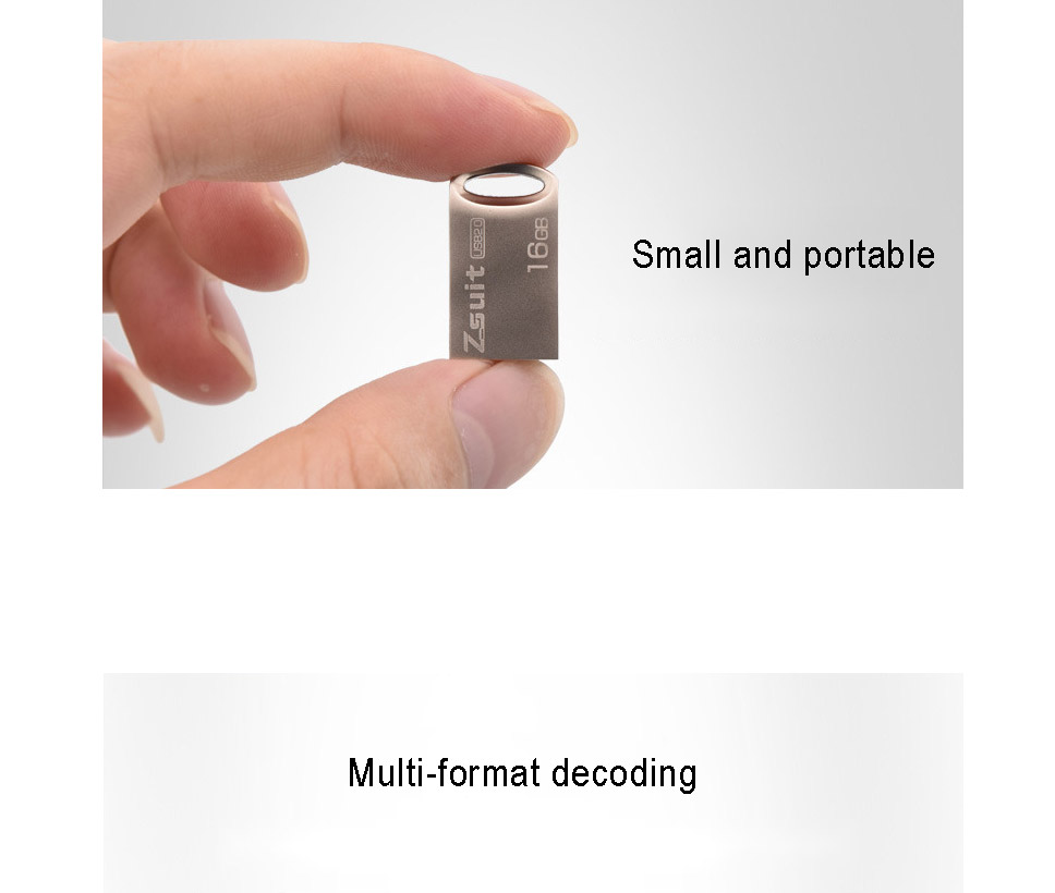 ZSuit M29 Mini Portable Metal USB 2.0 Flash Drive 32GB USB Flash Memory Stick Pendrive Silver