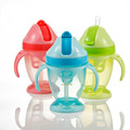 Promotion High Quality Bright colors Children Straw Leak Proof Cup With Handle Portable PP Plastic Sippy