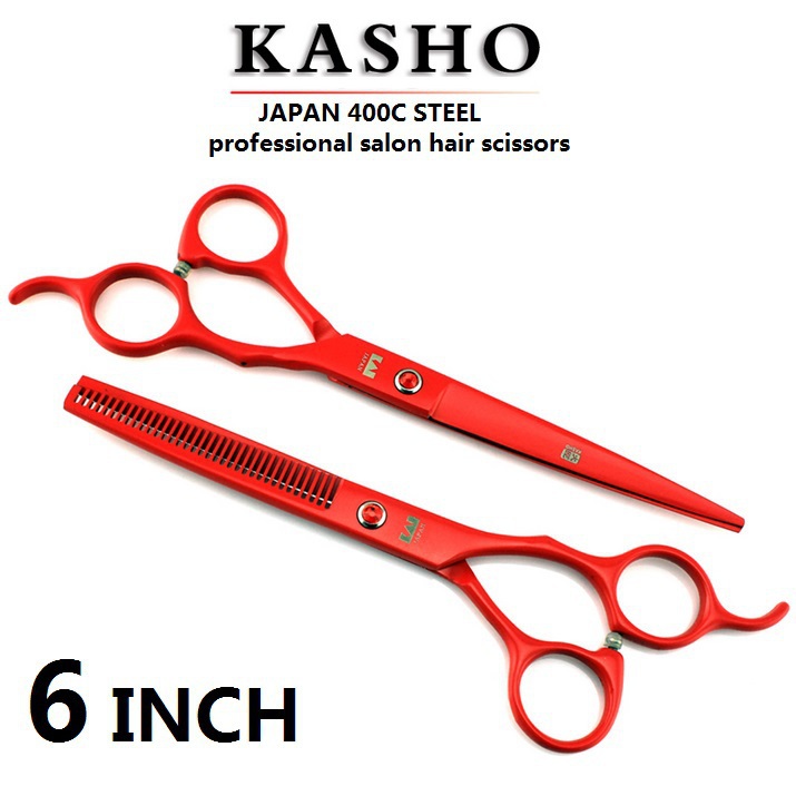 Japan Kasho 6 inch profissional hair scissors hairdressing barber tijeras hair cutting scissors shears set thinning high quality