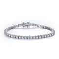High end 925 sterling silver classic prong setting cubic zircon tennis bracelet wedding bijou pulseras wholesale