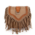 New 2016 Women Small PU Leather Handbags Fashion Tassel Shoulder Bag Hollow Out Designer Candy Color