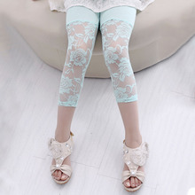 Baby Kids Girls Ballet Dance Lace Modal Leggings Cropped Capris Pants 2 7Y