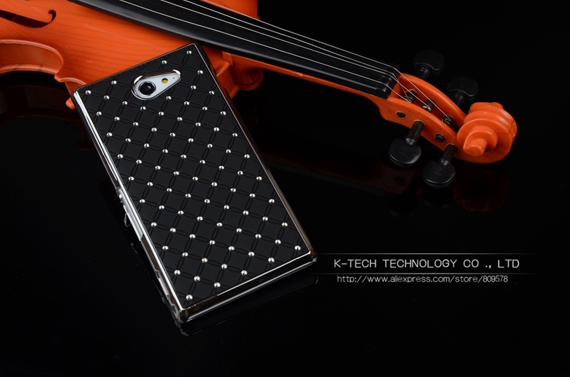 Shining Rhinestone Diamond Rubberized Matte Cover With Silver Chromed Skin Case For SONY XPERIA M2 Aqua S50h Mobile Phone Bags Shining Rhinestone Diamond Rubberized Matte Cover With Silver Chromed Skin Case For SONY XPERIA M2 Aqua S50h Mobile Phone Bags