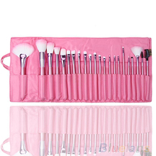 22Pcs Superior Professional Soft Cosmetic Makeup Brush Set Pink Pouch Bag Case 02R9