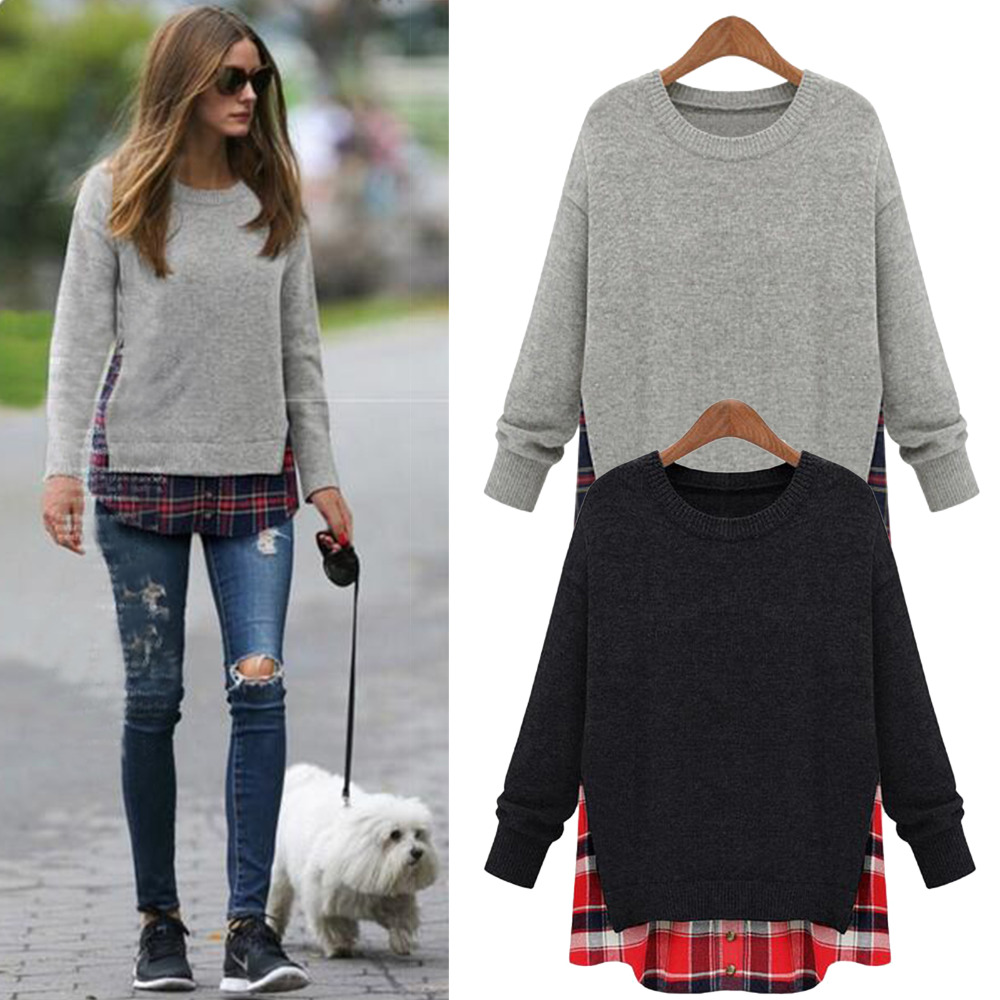 Plus Size Oversize M 5XL Obesity Lady Irregular font b Tartan b font Plaid Pacthwork Double