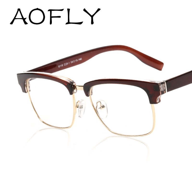 AOFLY Medio Capítulo Gafas Vintage Marcos de Anteojos de Marca de Moda Unisex gafas Marcos para