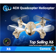 Top X6 Quadcopter 4CH 2.4GHZ RC Remote Control Electric Helicopter Drone With Camera Light GYRO Recording PK Hubsan X4 H107C