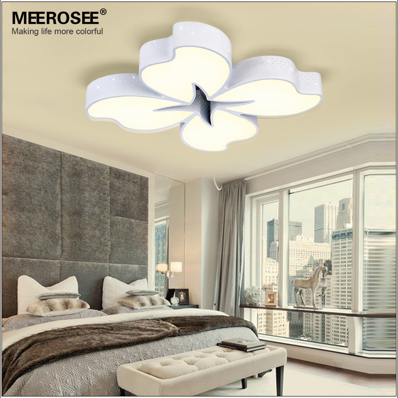 Meerosee 54 Watt White Metal Base Led Ceiling Light Flower