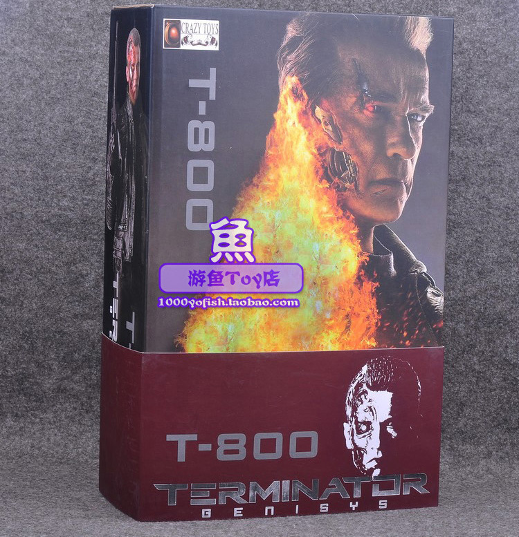Sci-Fi The Terminator Genisys Schwarzenegger T-800 Battle Damage Ver. Figurine Crazy Toys 31CM Action Figure Collect