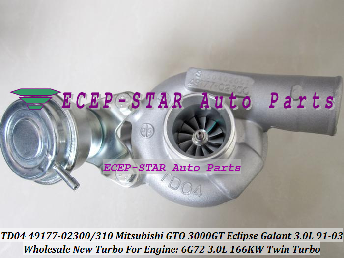 TD04 49177-02300 49177-02310 Turbo Turbocharger For MITSUBISHI GTO 3000GT Eclipse Galant DODGE Stealth 3.0L 1991-03 6G72 V6 166KW