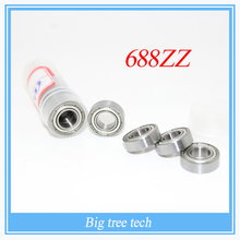 Free shipping 10pcs/lot 688ZZ 688Z 688 ABEC-5 8*16*5 Miniature Ball Radial Deep Groove Ball Bearings fot 3D printer part