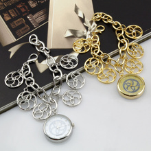 Wh005 caliente venta Fashionab Bracelet Flower sexy del análogo de cuarzo de la muchacha de acero inoxidable reloj de pulsera catenaria de la mano relojes para mujer