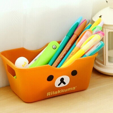 Cartoon Printed Box Relaxed Bear Rectangle Organizador Desktop Sundries Finishing Plastic Box Hot Sell Containers For Storage