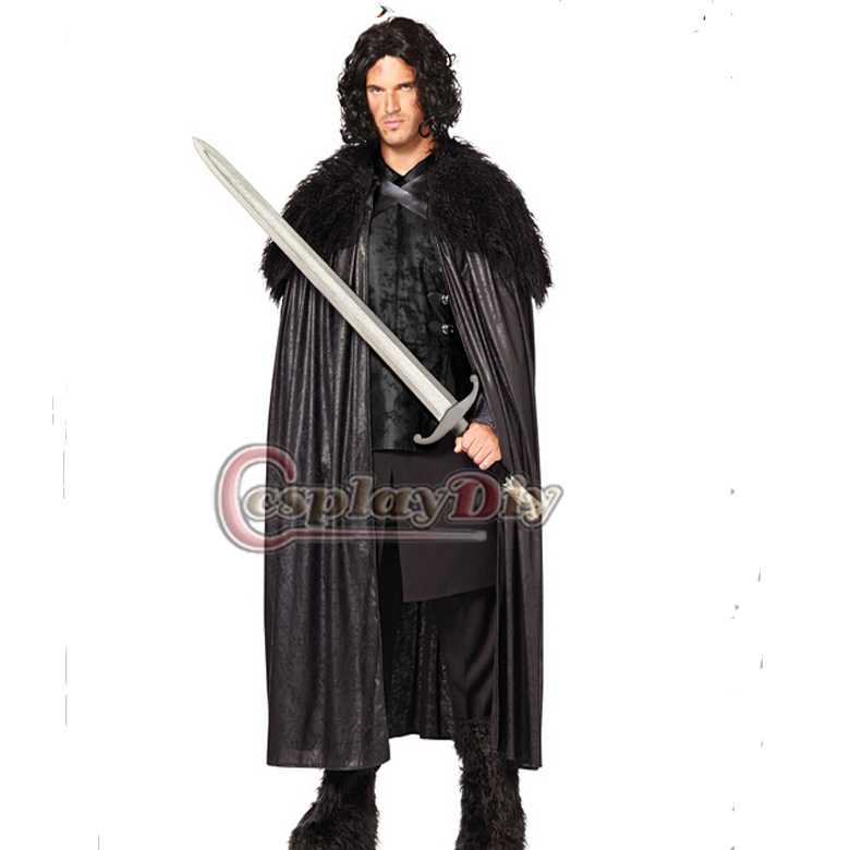 Custom Made Game of Thrones Jon Snow Costume Outfit Coat Halloween Cosplay Costume Adult Men