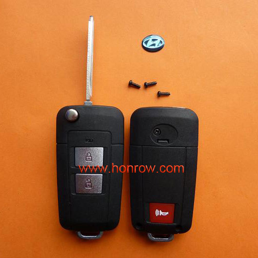 Hyundai 2+1 Button flip remtoe car key blank,for such as Tucson,Kia Cerato etc with free shipping