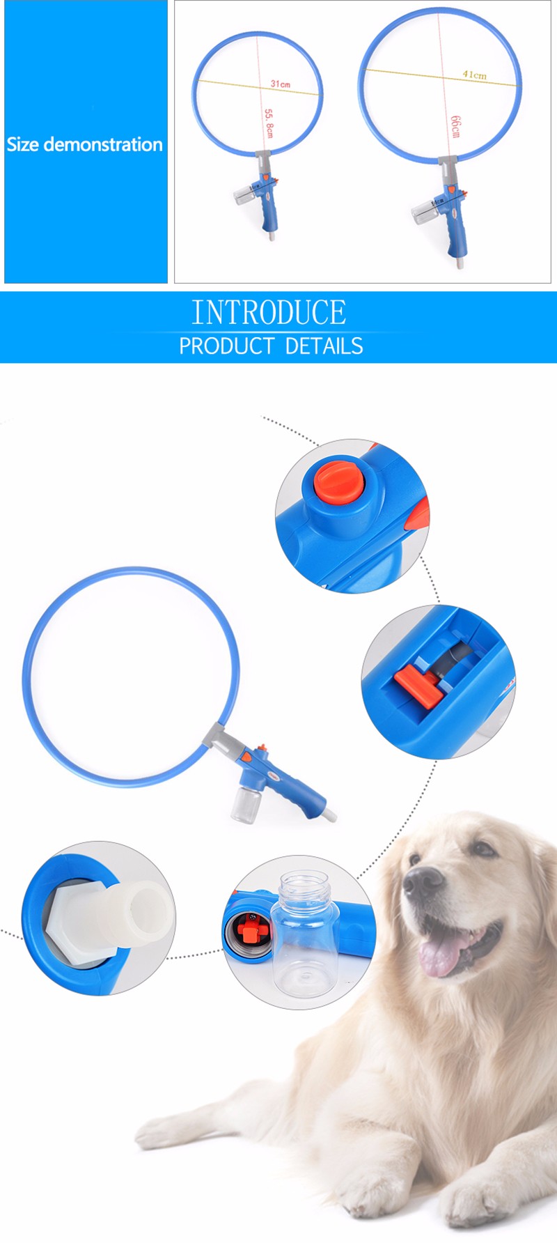 AC99 Pet Dog Shower Kit Dog Shower Tool Washing Convenient 360 Degree Cleaner