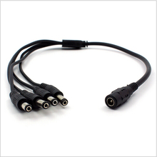 Free Shipping 2pcs DC 1 Female to 4 Male Power Splitter Cable For Camera 5.5*2.1 CCTV Accessories Security cable