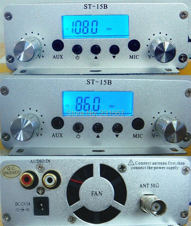 Купить Новая модель! FM передатчик 15 Ватт fmu ser st-15b стерео pll ...