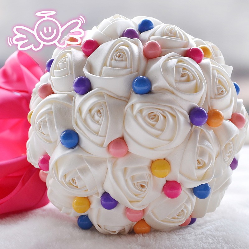 Diseño único colorido perlas de marfil artificial rose dulce ... Boda Jardín diseño