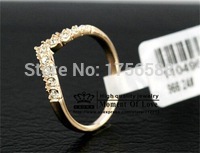 new fashion jewelry 18K gold plated sophisticated heart ring for women ladie wholesale crystal shop free