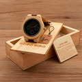 BOBO BIRD Brand Wooden Men watches Quartz Analog Watch Genuine Leather Strap Bamboo Watch with Wood