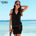 Vicabo V Neck Slim Dresses Women Summer Casual Sleeveless Package Hip Dress Lady Sexy Bodycon Cocktail