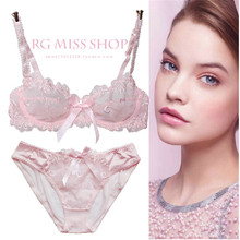 new 2015 luxury embroidery bra set underwear ultra-thin transparent female’s brassiere with sexy lingerie for secret women BS129