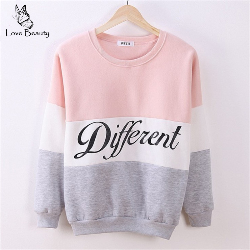 2015 Autumn and winter women fleeve hoodies printed letters Different women s casual sweatshirt hoody sudaderas