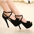 Wholesale Low Price 2016 Fashion Womens Shoes Peep toe Pumps Sexy 14CM Super High Heels Vogue