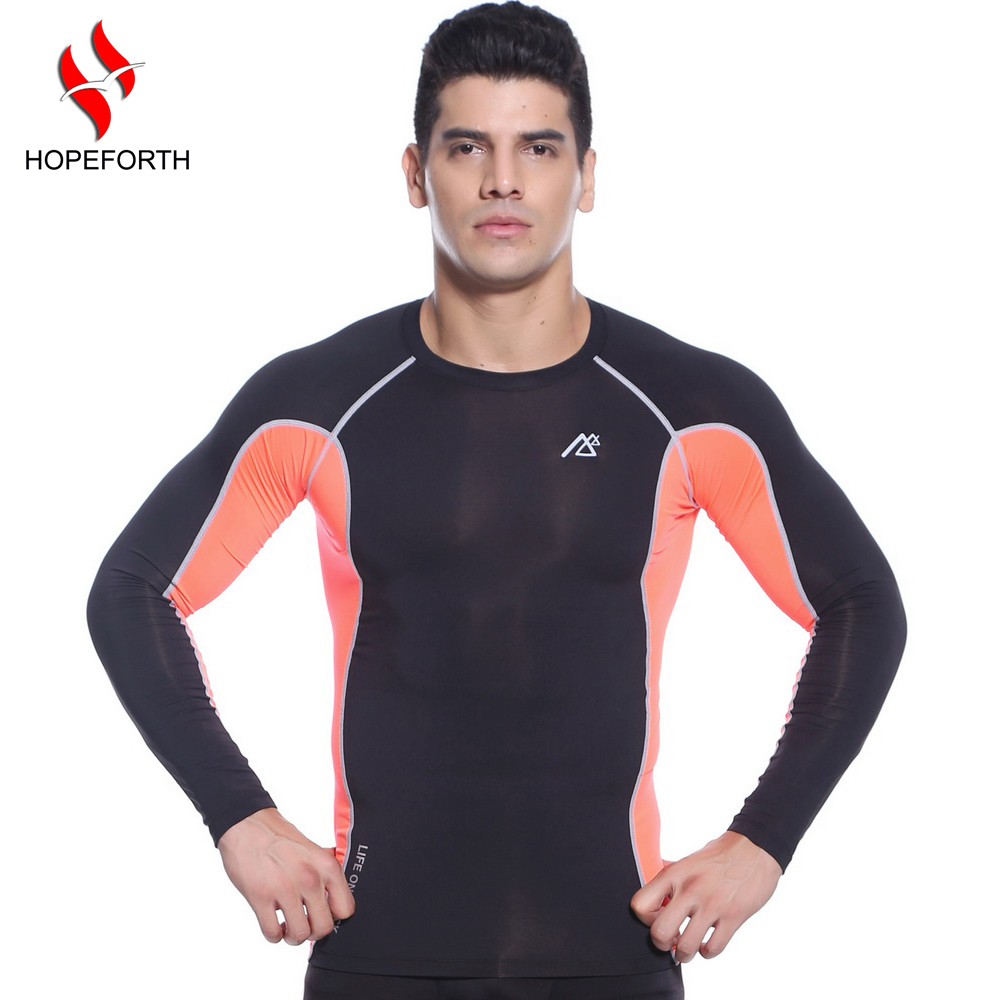 Men Long Sleeves Compression Underwear Base Layer Shirts Skin Tight Running Training Weight Lifting Sports Clothing