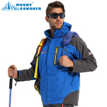 2016 Men 2 Pieces Softshell Hiking Jackets Outdoor Waterproof Windproof Coats + Inside Fleece Winter Windbreaker For Camping