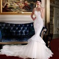 Vestido de noiva Luxury Chapel Train Beaded Robe de mariage Appliques Lace Mermaid Wedding Dress 2017