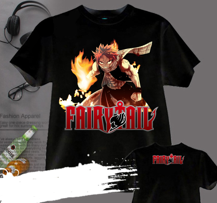 New 2016 free shipping active short hot sale anime t shirt japanese fairy tail T shirt