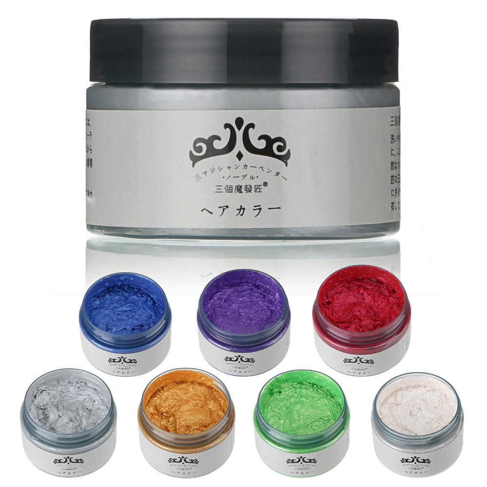 Unisex DIY Hair Color Wax Mud Dye Cream Temporary Modeling 7 Colors Available 