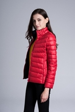 2015 Winter Coat New Duck Down Thin Female Long sleeved Jacket Stand Collar Women Reversible Both