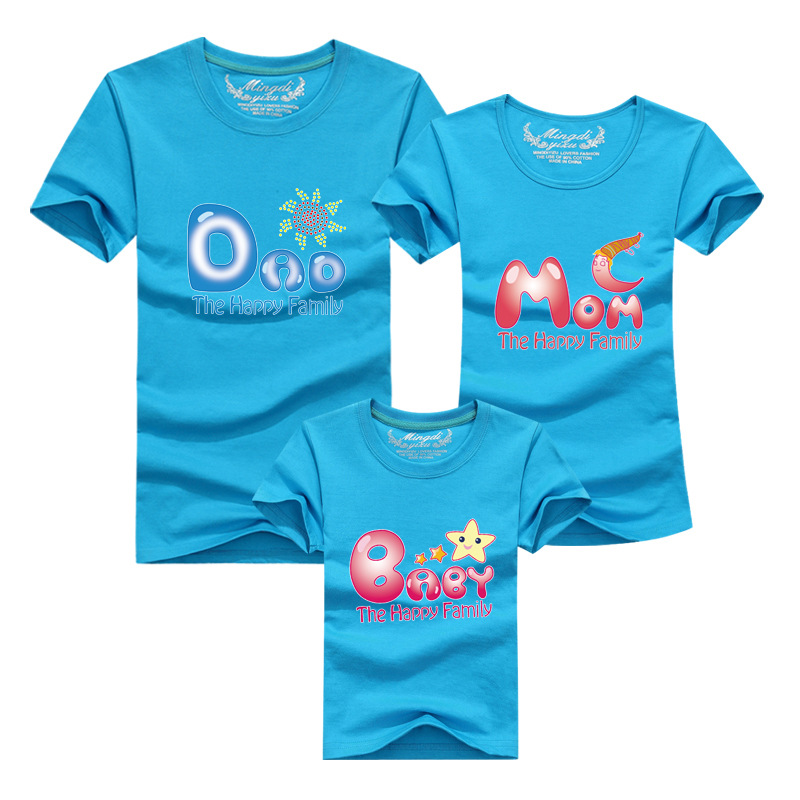 1pc Family Clothes For Mother Father Baby 2016 Cotton Summer High Quality T shirt Matching Mother